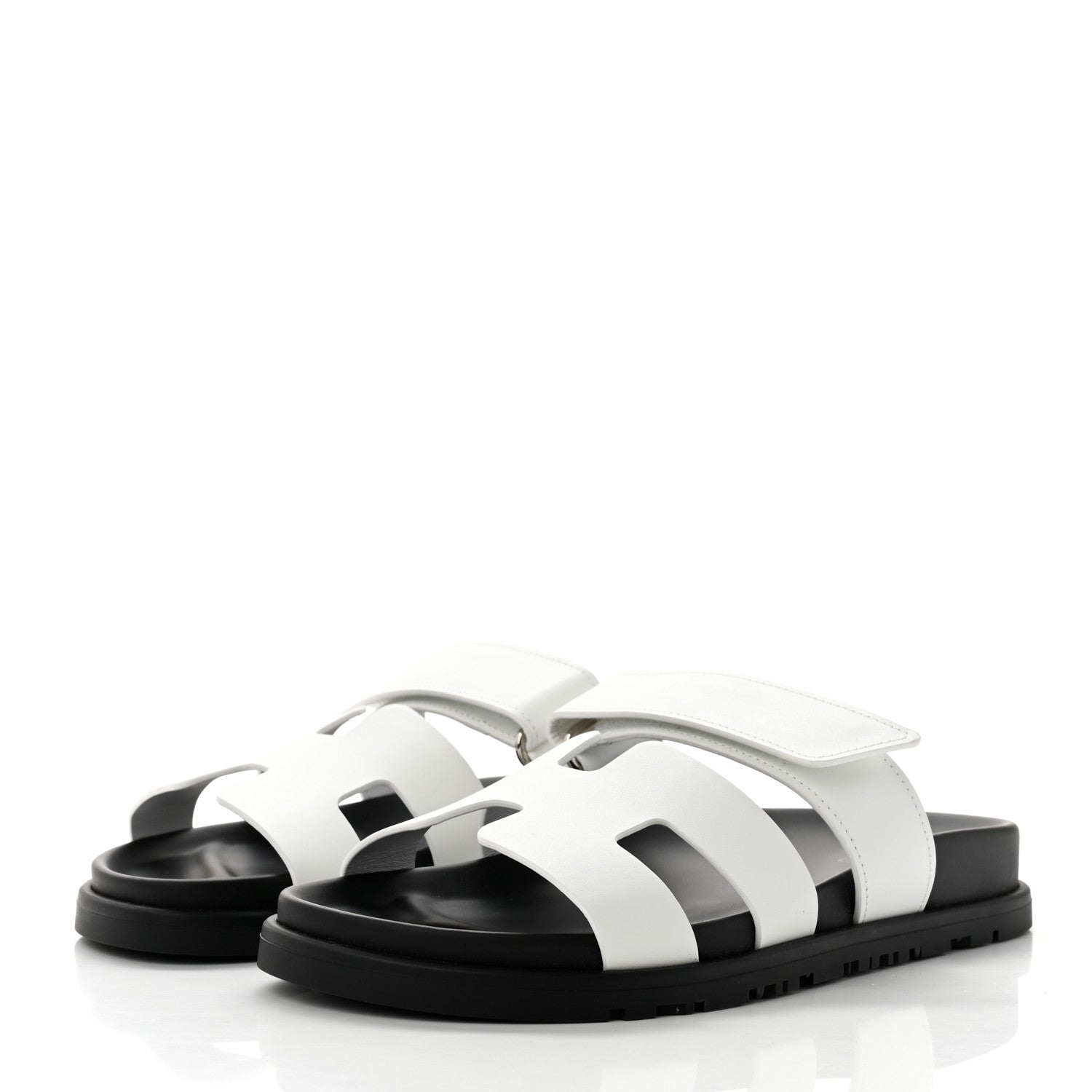 Hermes Calfskin Womens Chypre Sandals 35.5 White 3 of 8