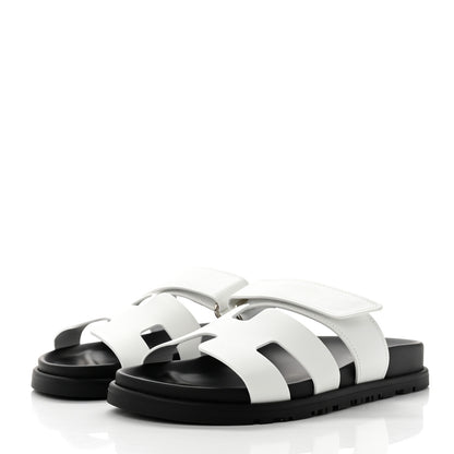 Hermes Calfskin Womens Chypre Sandals 35.5 White 3 of 8