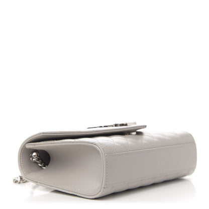 Saint Laurent Grain De Poudre Textured Mixed Matelasse Triquilt Small Monogram Satchel Optical White 4 of 10