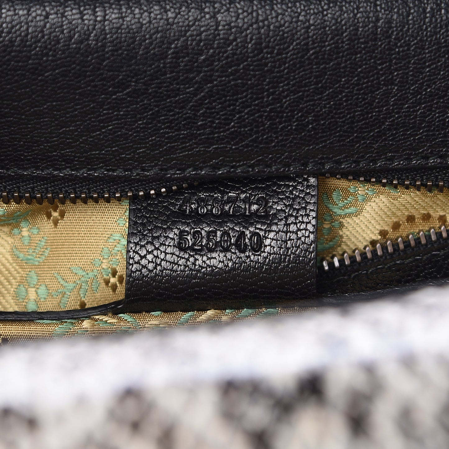 Calfskin Snakeskin Studded Medium Ottilia Top Handle Bag Black