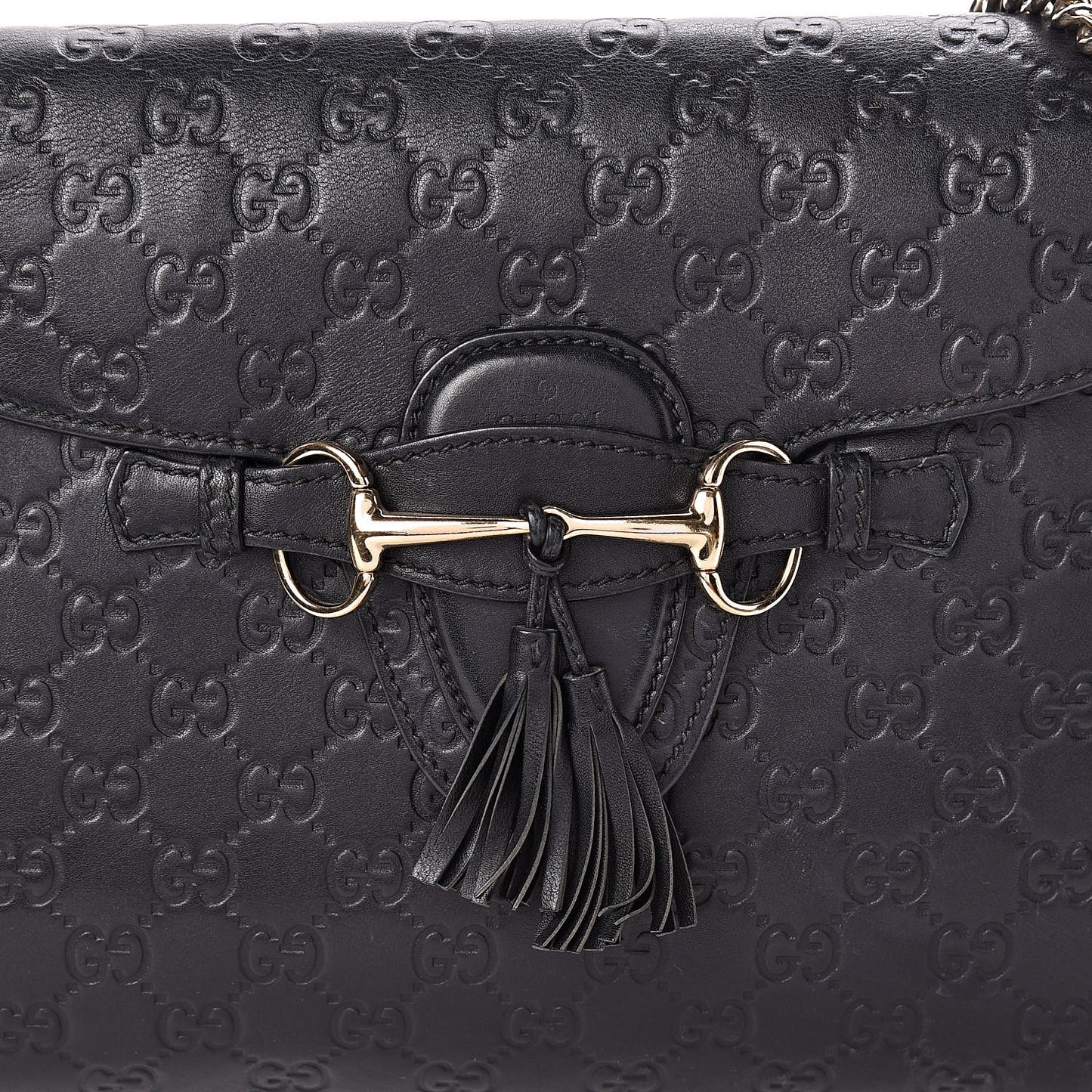 Guccissima Large Emily Chain Shoulder Bag Black