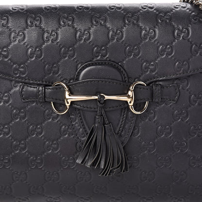 Gucci Guccissima Large Emily Chain Shoulder Bag Black 9 of 16