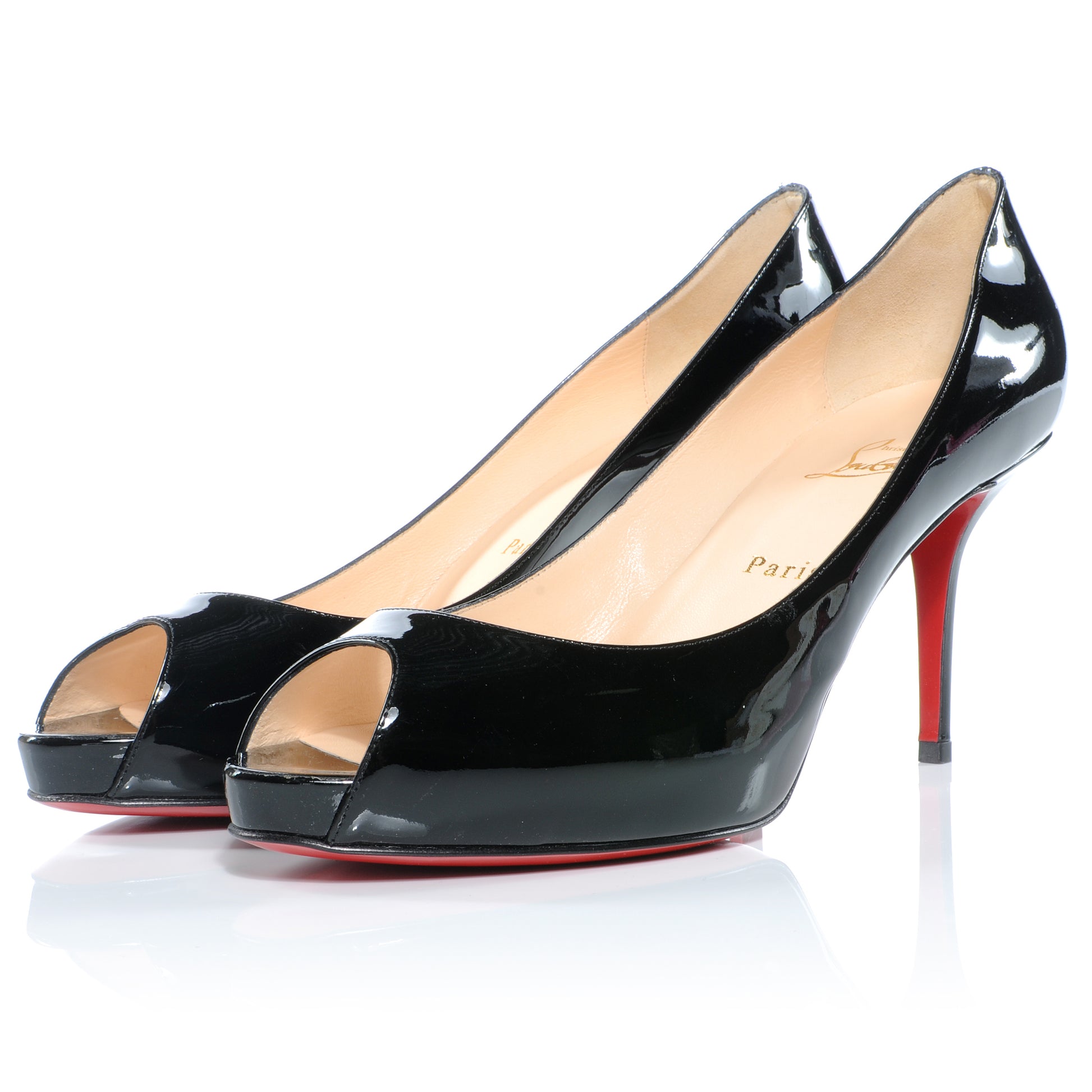 Christian Louboutin Patent Mater Claude 85 Platform Pumps 41 Black 2 of 6