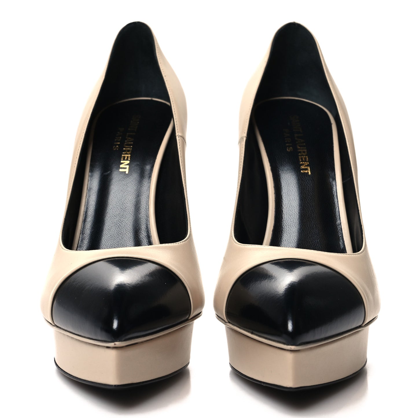 Calfskin Cap Toe Janis 105 Platform Pumps 39 Powder