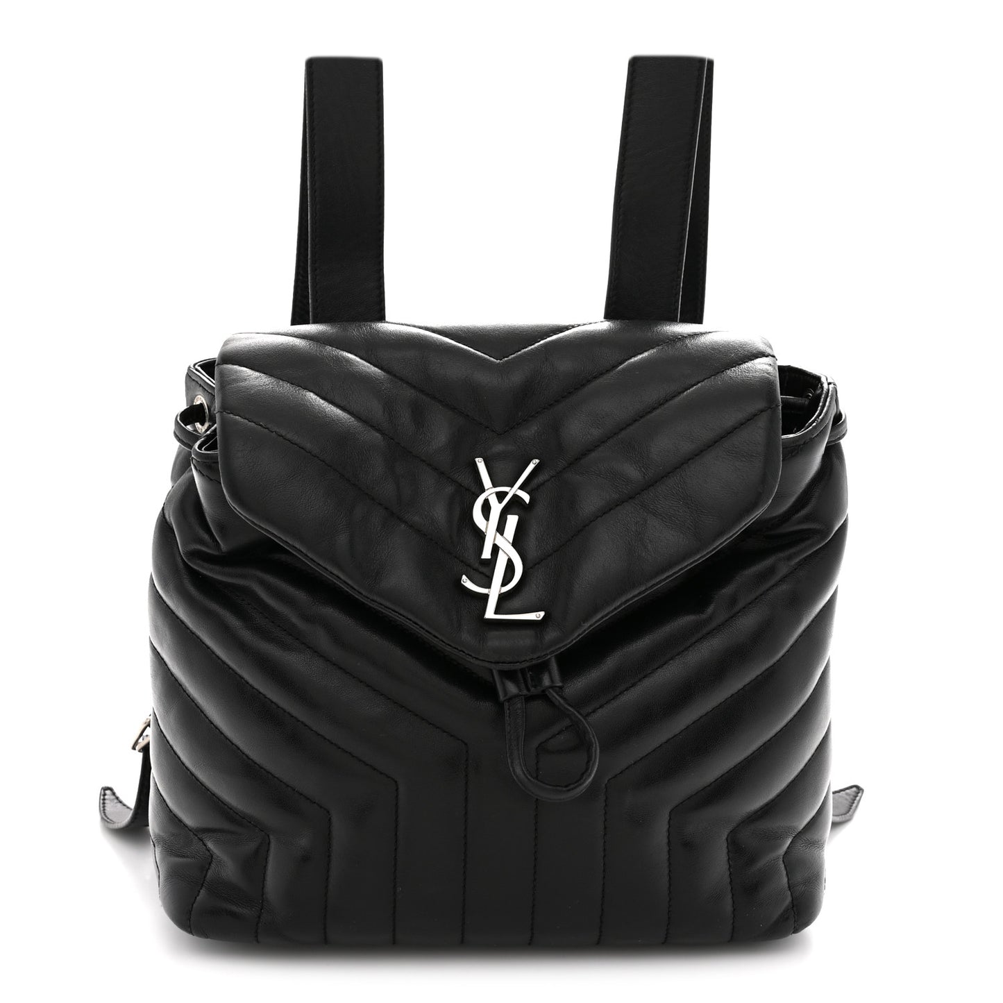 Calfskin Y Quilted Monogram Small Loulou Backpack Black