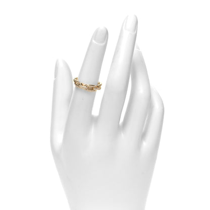 David Yurman 18K Yellow Gold Diamond 4.5mm Stax Single Row Chain Link Ring 51 5.75 2 of 5