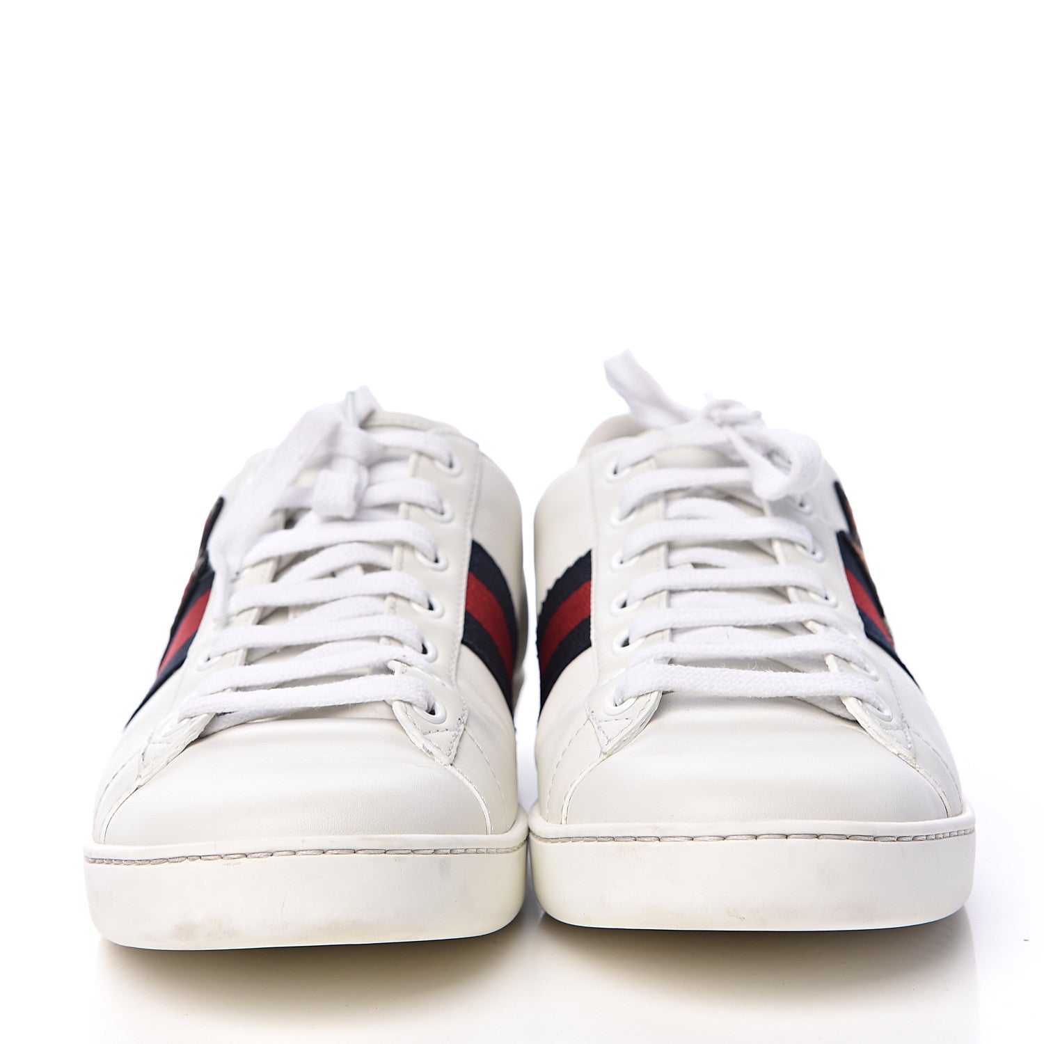 Gucci Calfskin Web Bosco Embroidered Ace Sneakers 38.5 White Green 2 of 18
