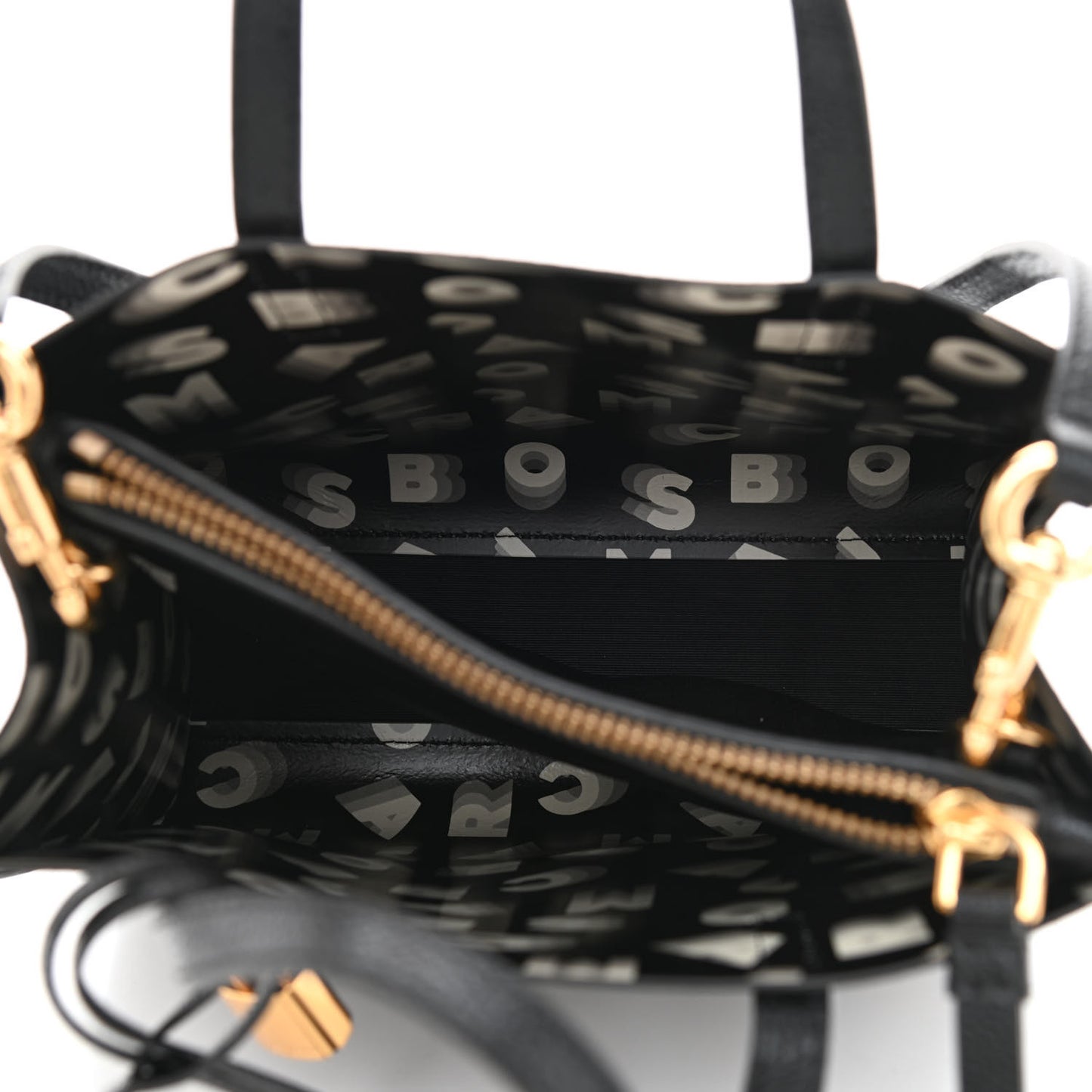 Calfskin Mini Grid Tote Bag Black