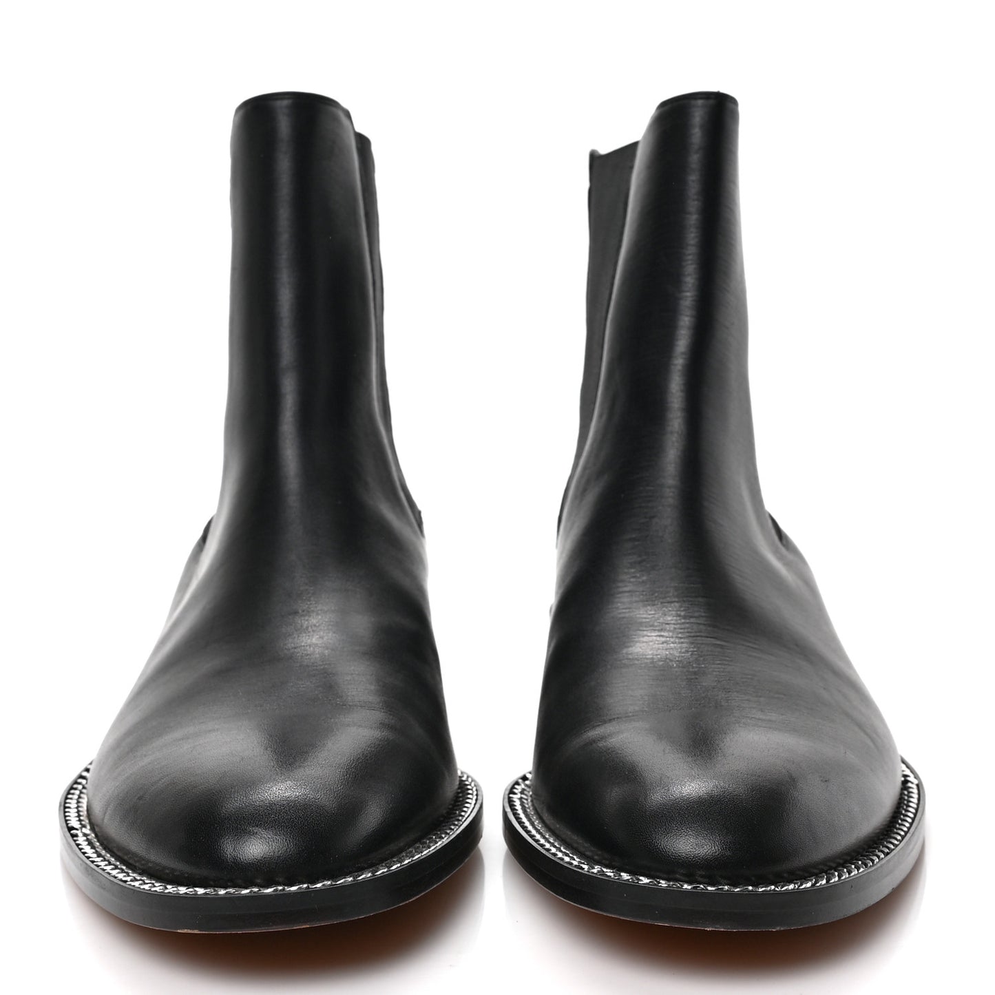 Calfskin Chain Boots 40 Black