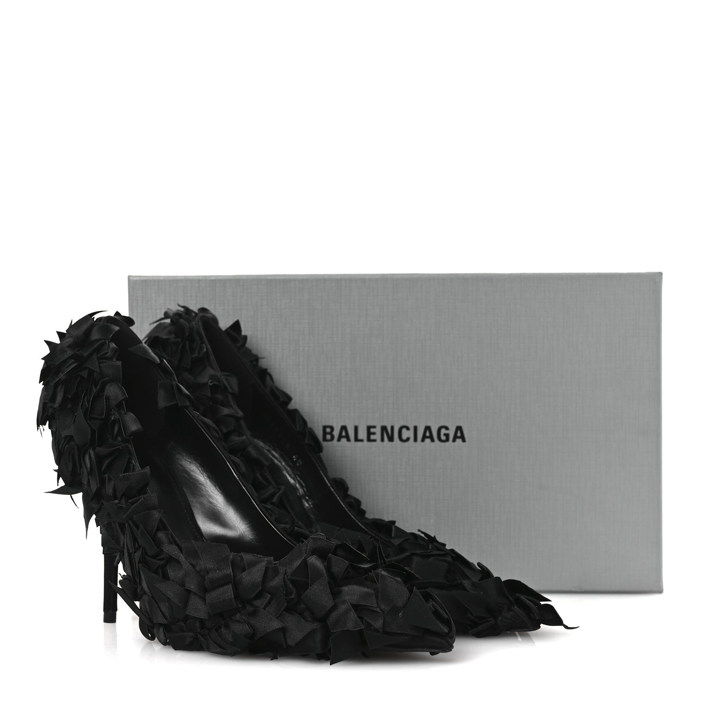 Satin Pointed Marie A Bows All Over 110mm Pumps 40 Black