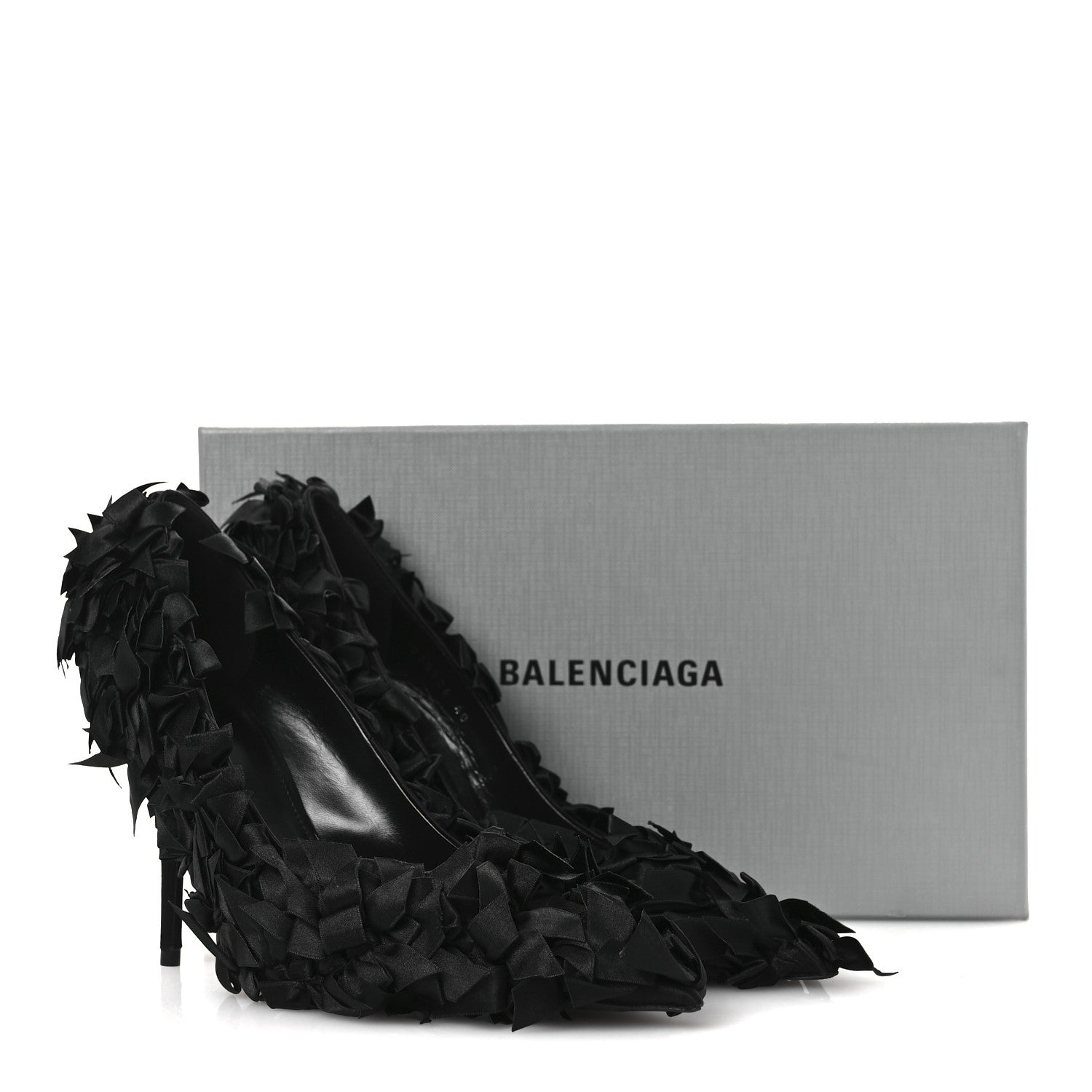 Balenciaga Satin Pointed Marie A Bows All Over 110mm Pumps 40 Black 11 of 11