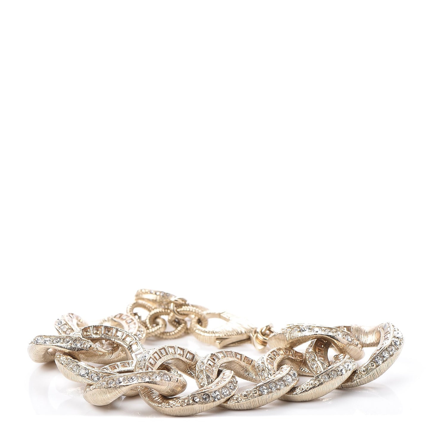 Crystal CC Chain Bracelet Gold