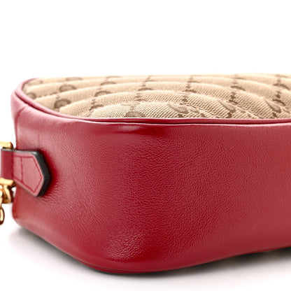 Gucci Monogram Azalea Calfskin Matelasse Diagonal Small GG Marmont Chain Shoulder Bag Beige Ebony New Cherry Red 9 of 11