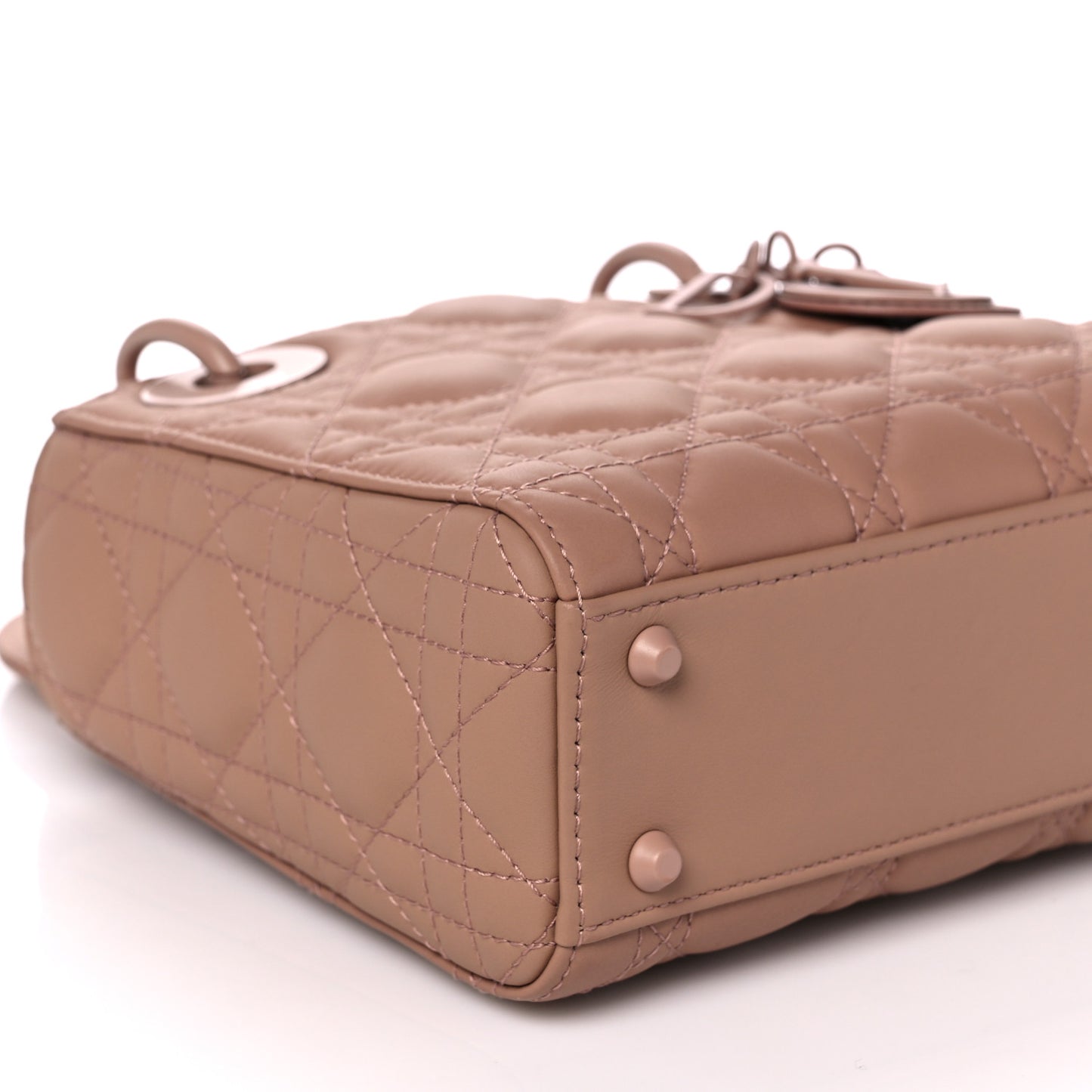 Ultra Matte Calfskin Cannage Mini Lady Dior Light Beige