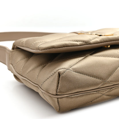 Saint Laurent Satin Quilted Le 57 Diamond Shoulder Bag Mouse 9 of 11