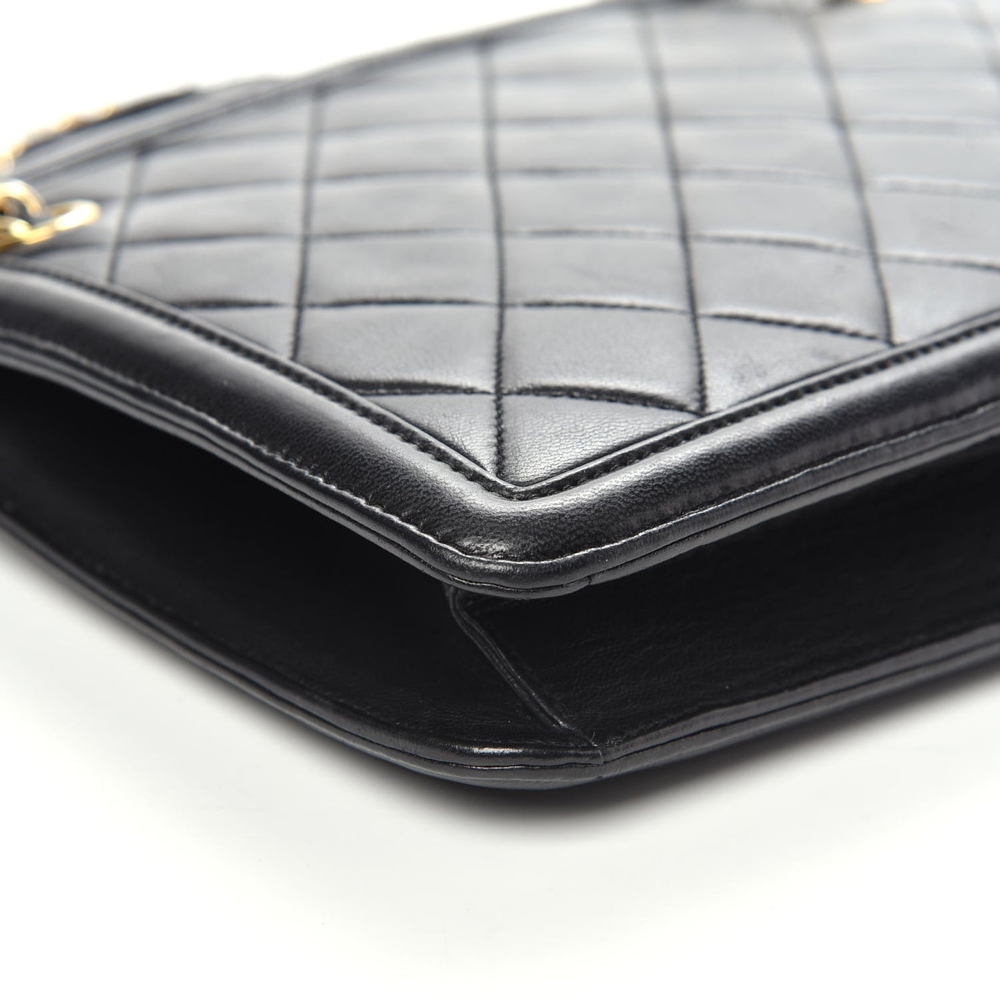 Lambskin Quilted Tassel Bag Black