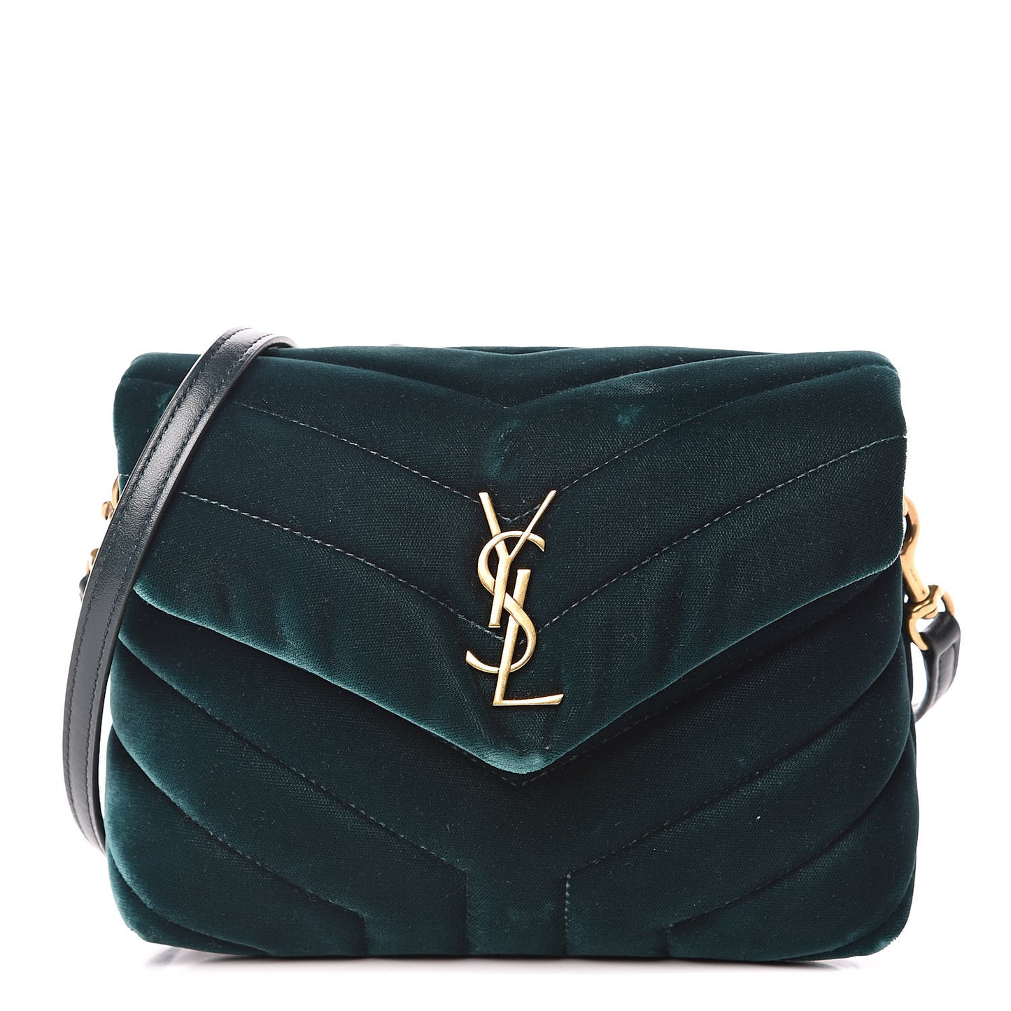 Velvet Y Quilted Monogram Toy Loulou Chain Satchel Dark Ottanio
