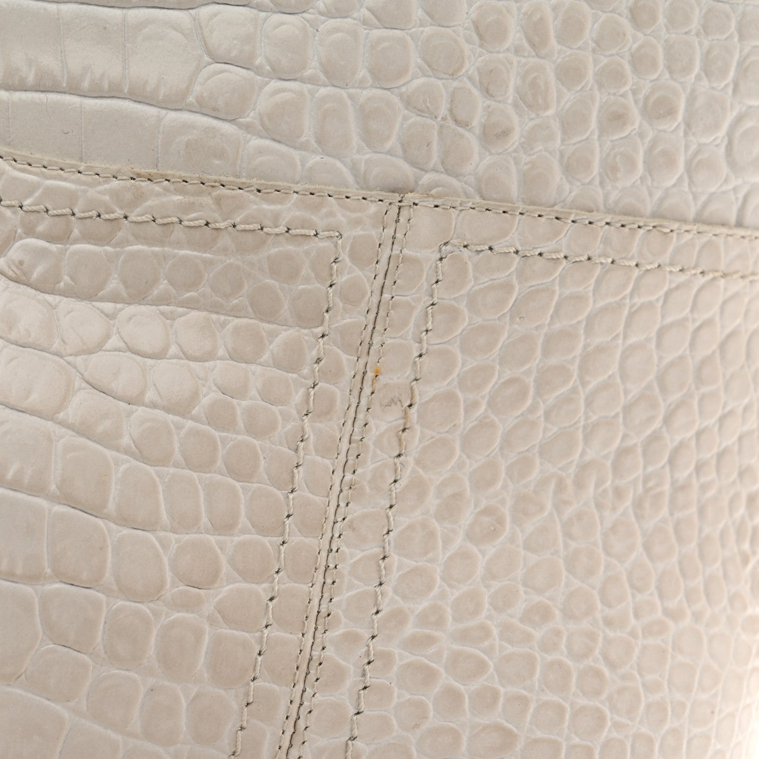 Fendi Calfskin Crocodile Embossed Karligraphy Logo Riding Boots 40.5 White 14 of 16