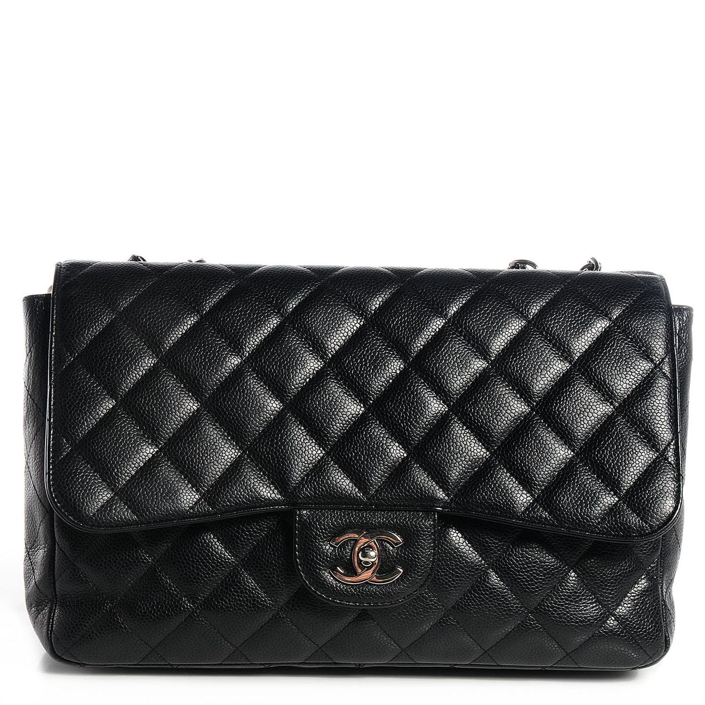 Caviar Jumbo Single Flap Black