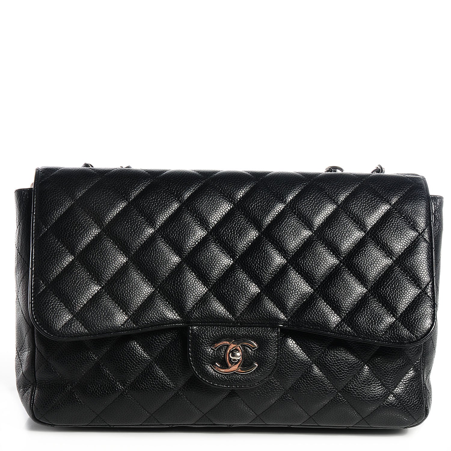 Chanel Caviar Jumbo Single Flap Black 1 of 8