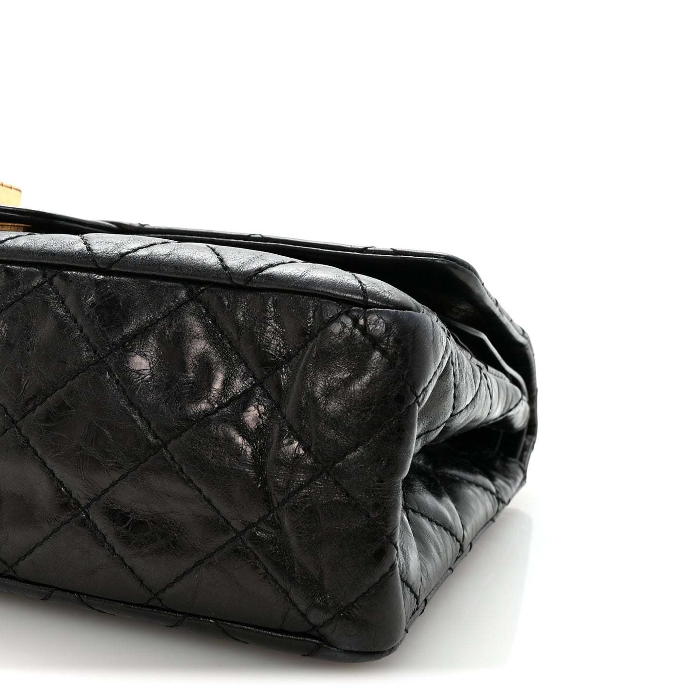Aged Calfskin Quilted 2.55 Reissue 227 Flap Black