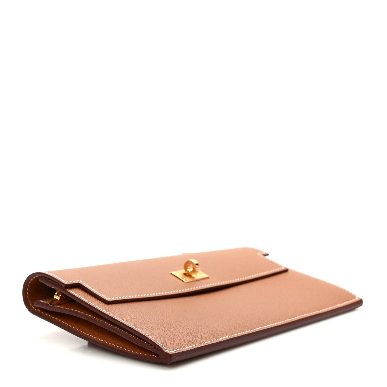 Hermes Madame Calfskin Kelly Pocket Long Wallet Gold 4 of 7