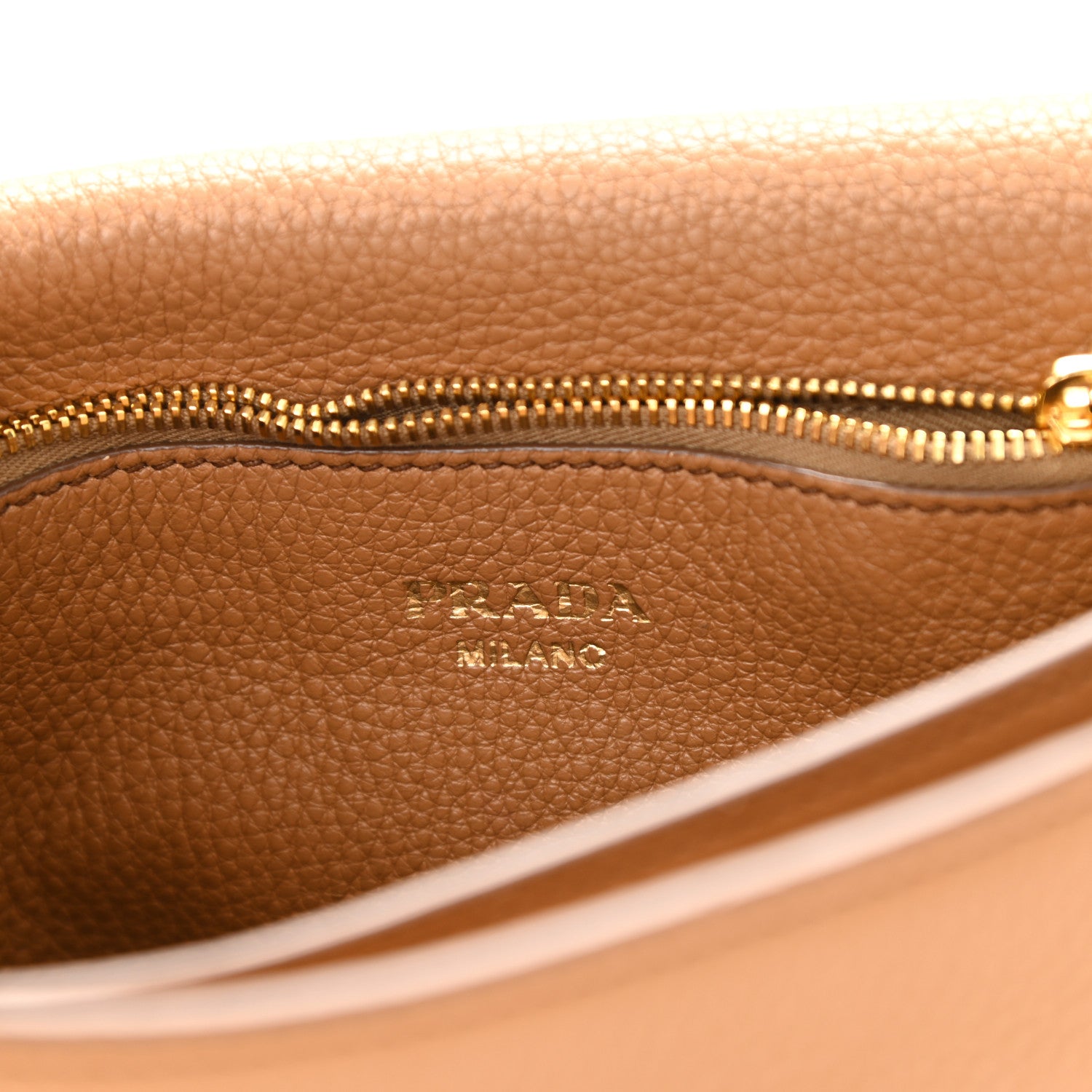 Prada Vitello Daino Flap Crossbody Caramel 6 of 9