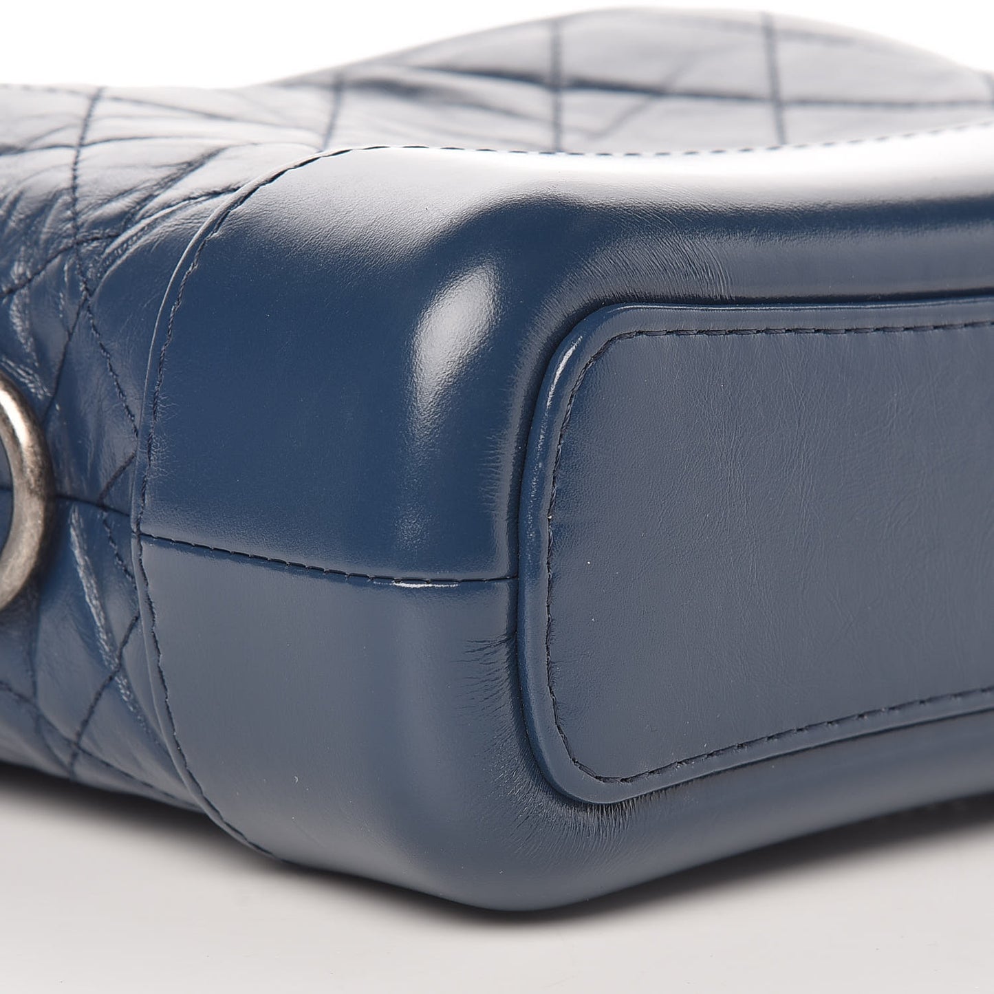 Aged Calfskin Quilted Small Gabrielle Hobo Navy