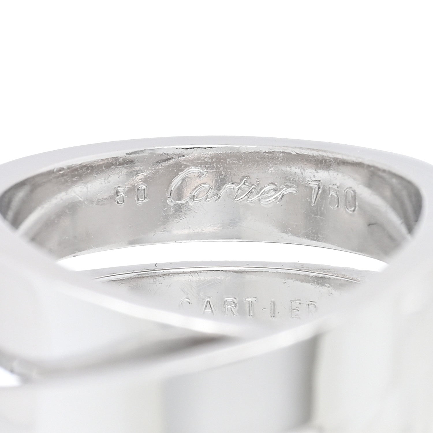 Cartier 18K White Gold 9mm Paris Nouvelle Vague Ring 50 5.25 4 of 4