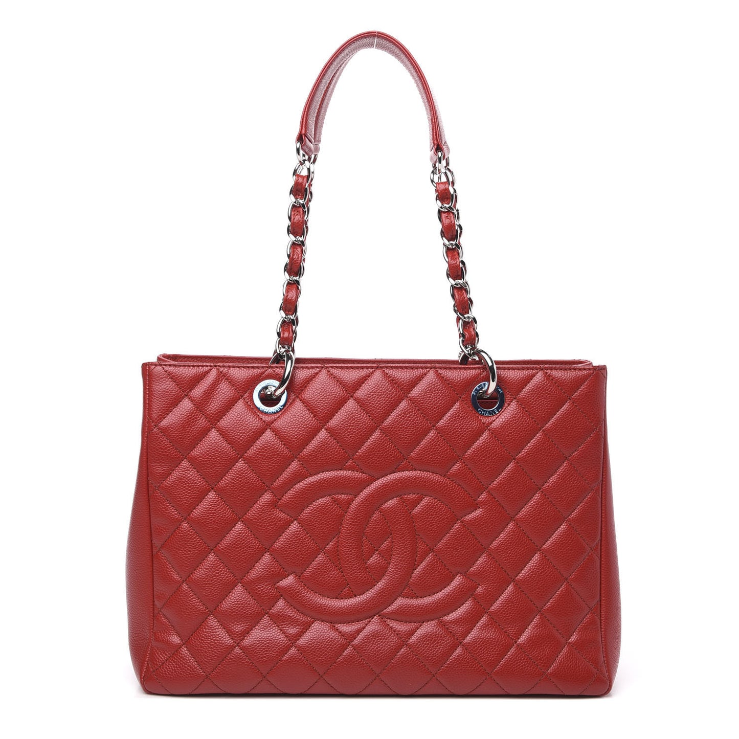 Caviar Quilted Grand Shopping Tote GST Red
