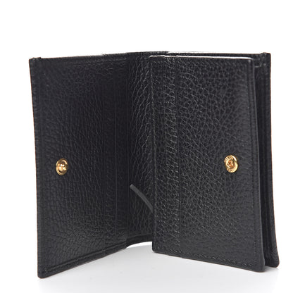 Gucci Pebbled Calfskin GG Marmont Card Case Black 5 of 8