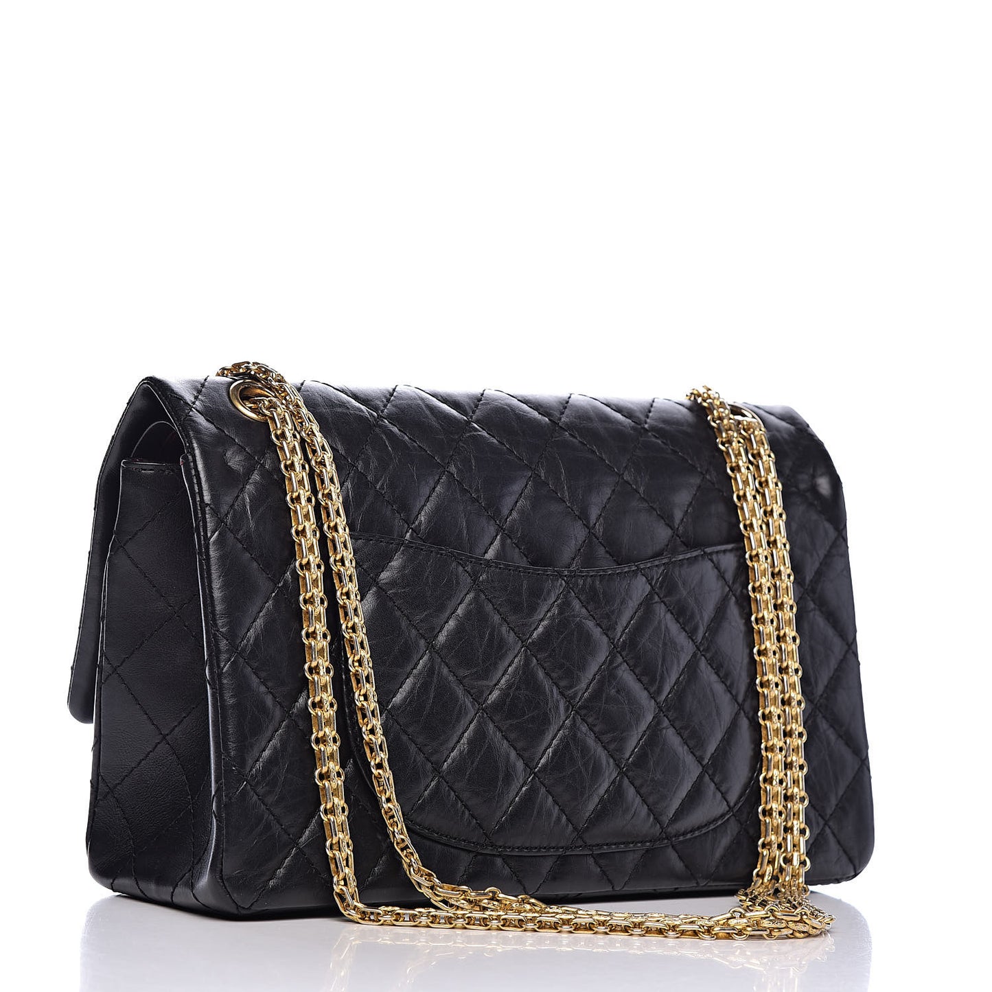 Aged Calfskin Quilted 2.55 Reissue 226 Flap Black