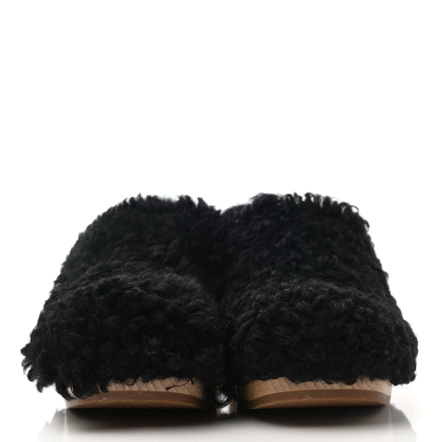 Chanel Shearling Lambskin Clogs 40 Black 2 of 10