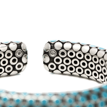 John Hardy Sterling Silver Enamel Dot Flex Cuff Bracelet Blue 4 of 4