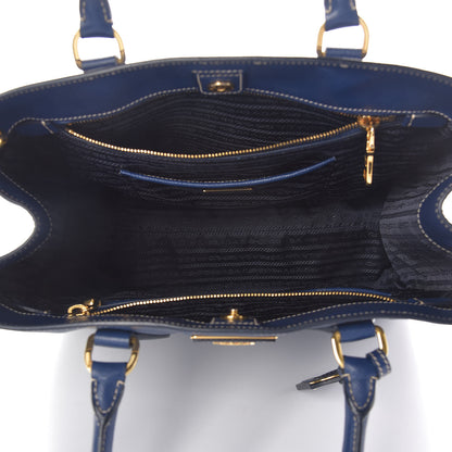 Prada Saffiano Lux Bi-Color Small Tote Bluette Turchese 5 of 17