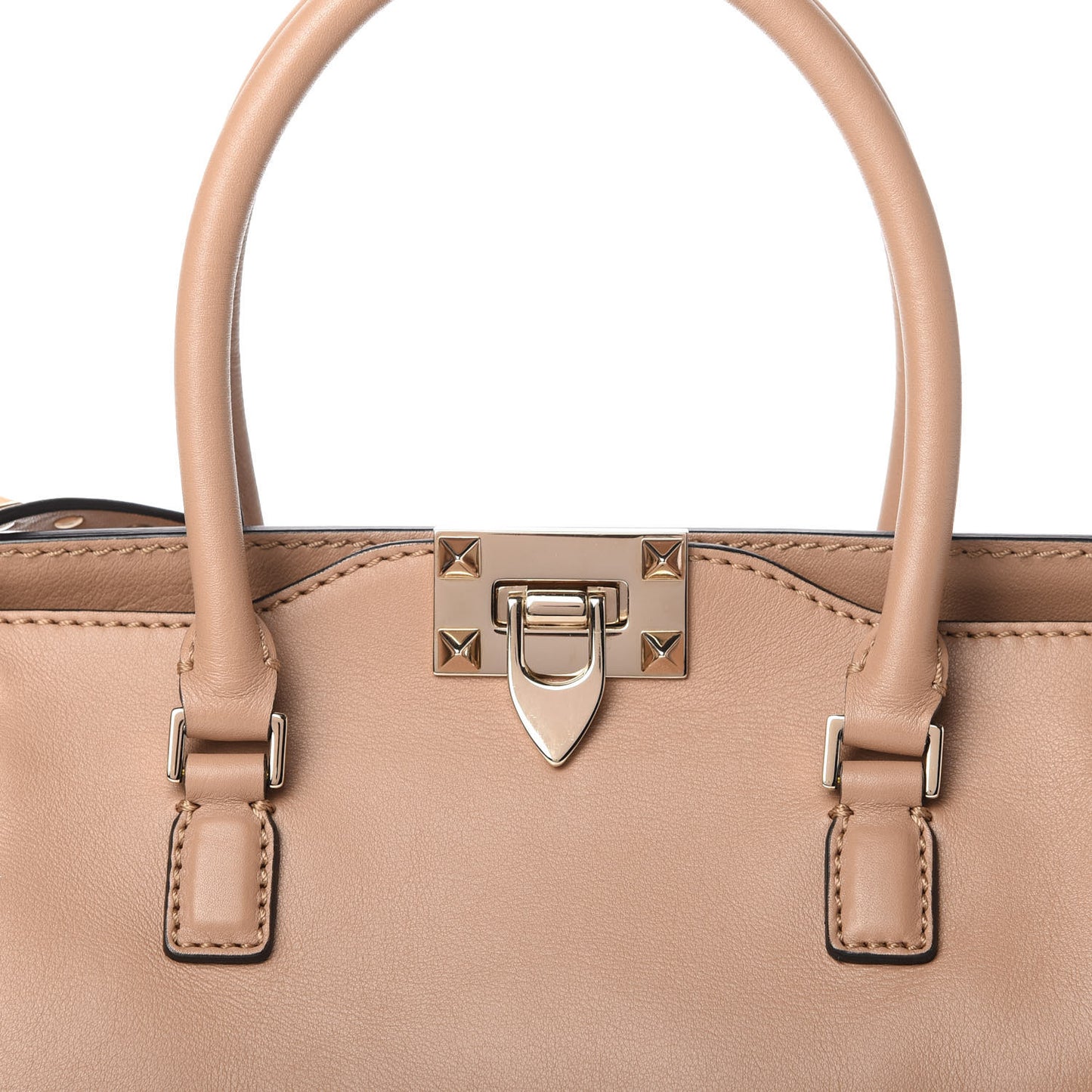 Vitello Small Rockstud Double Handle Tote Alpaca