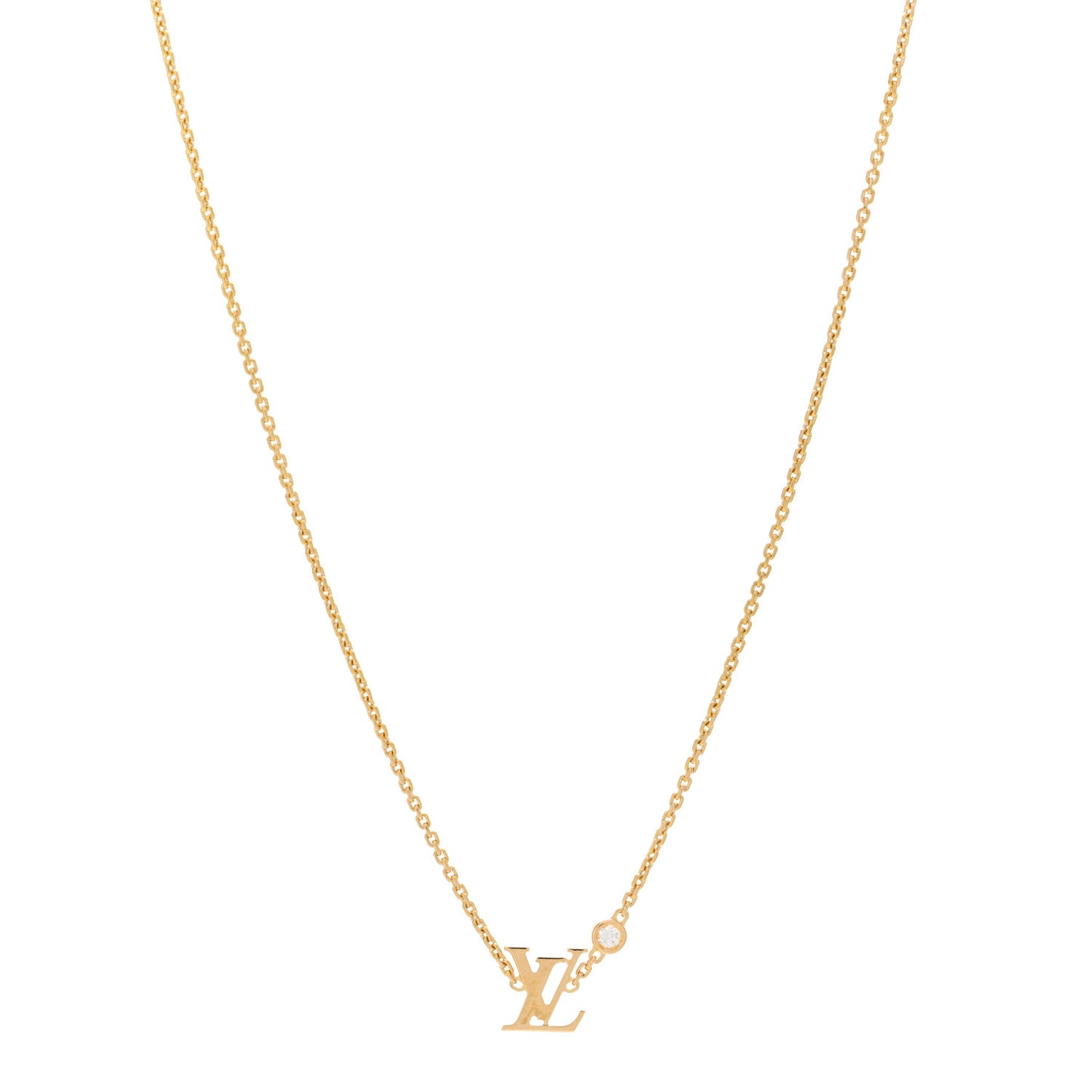 18K Yellow Gold Diamond Idylle Blossom LV Pendant Necklace