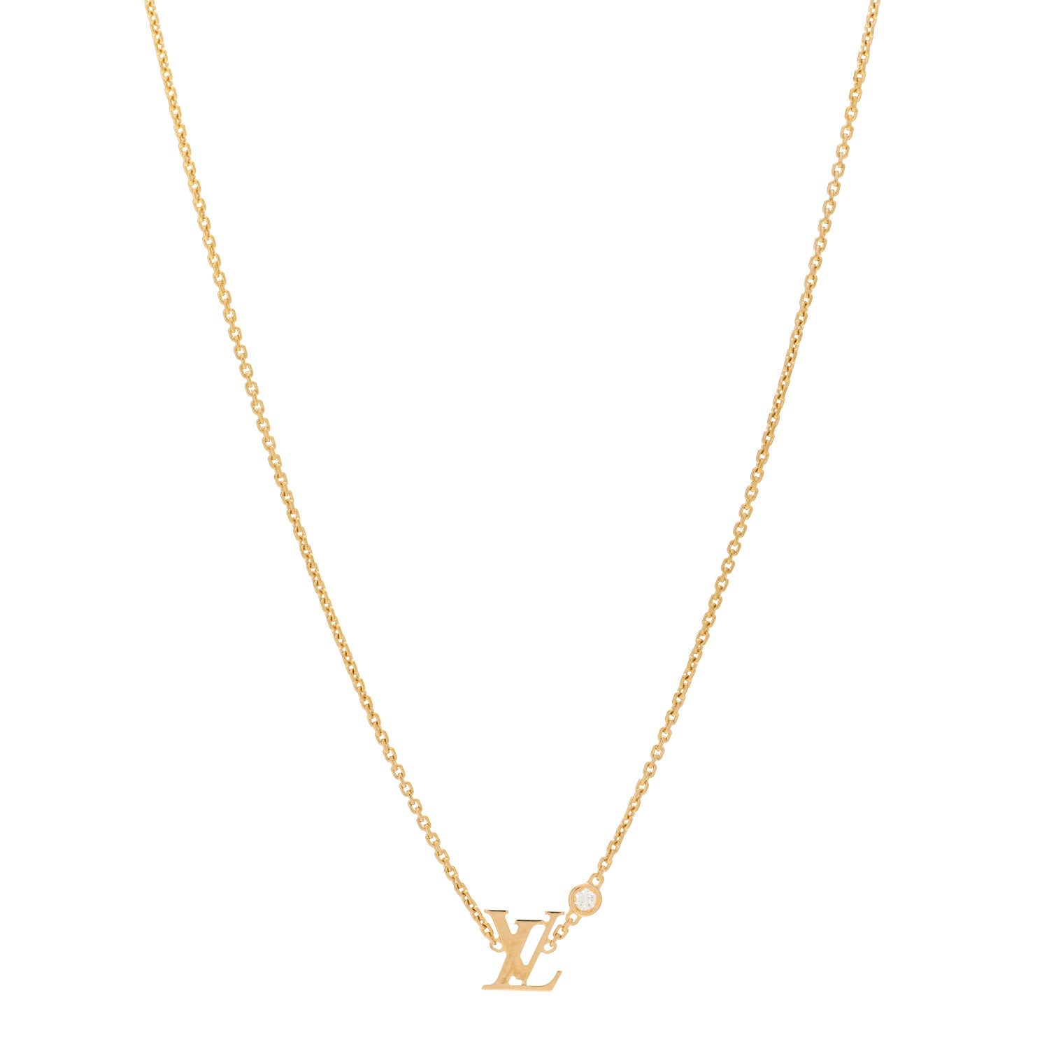 Louis Vuitton 18K Yellow Gold Diamond Idylle Blossom LV Pendant Necklace 1 of 4