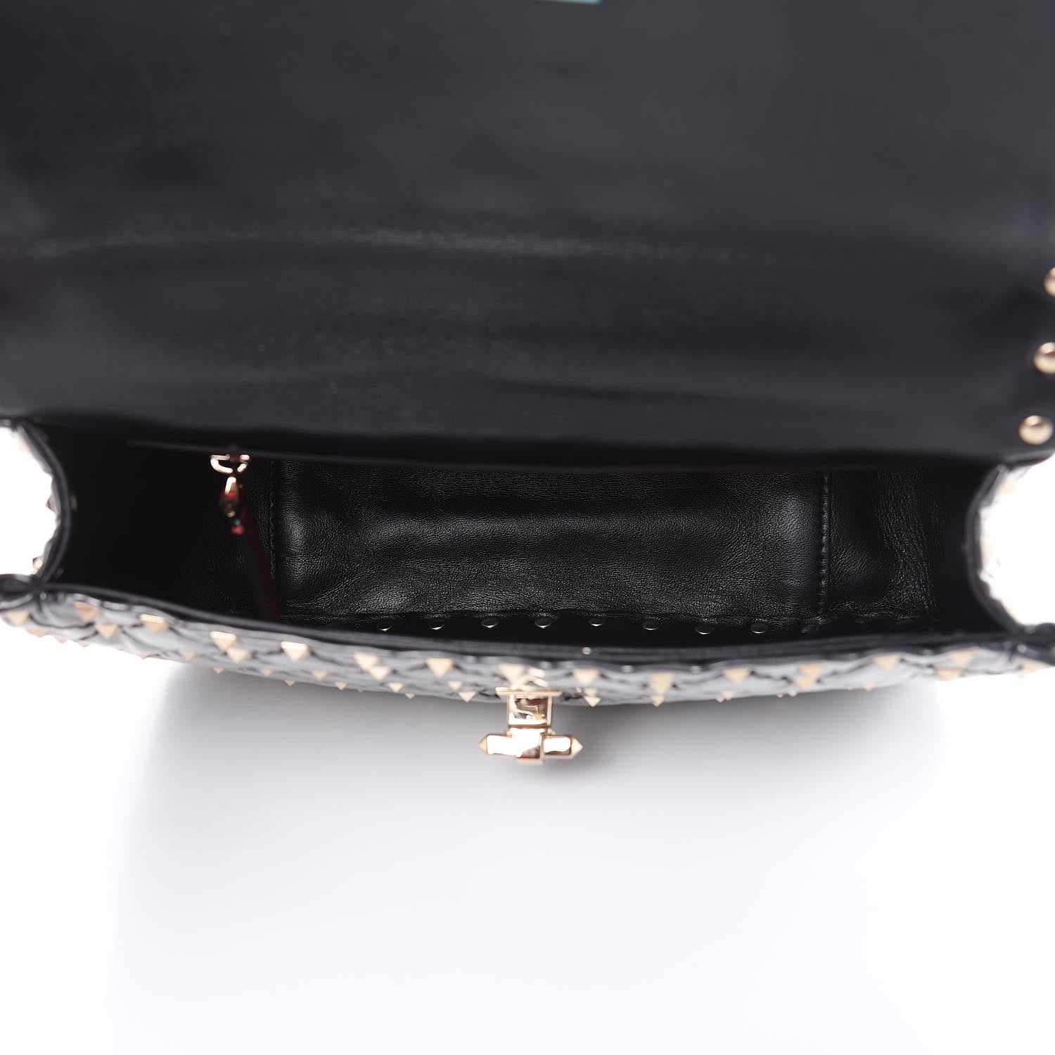 Valentino Garavani Patent Medium Rockstud Spike Shoulder Bag Black 5 of 10