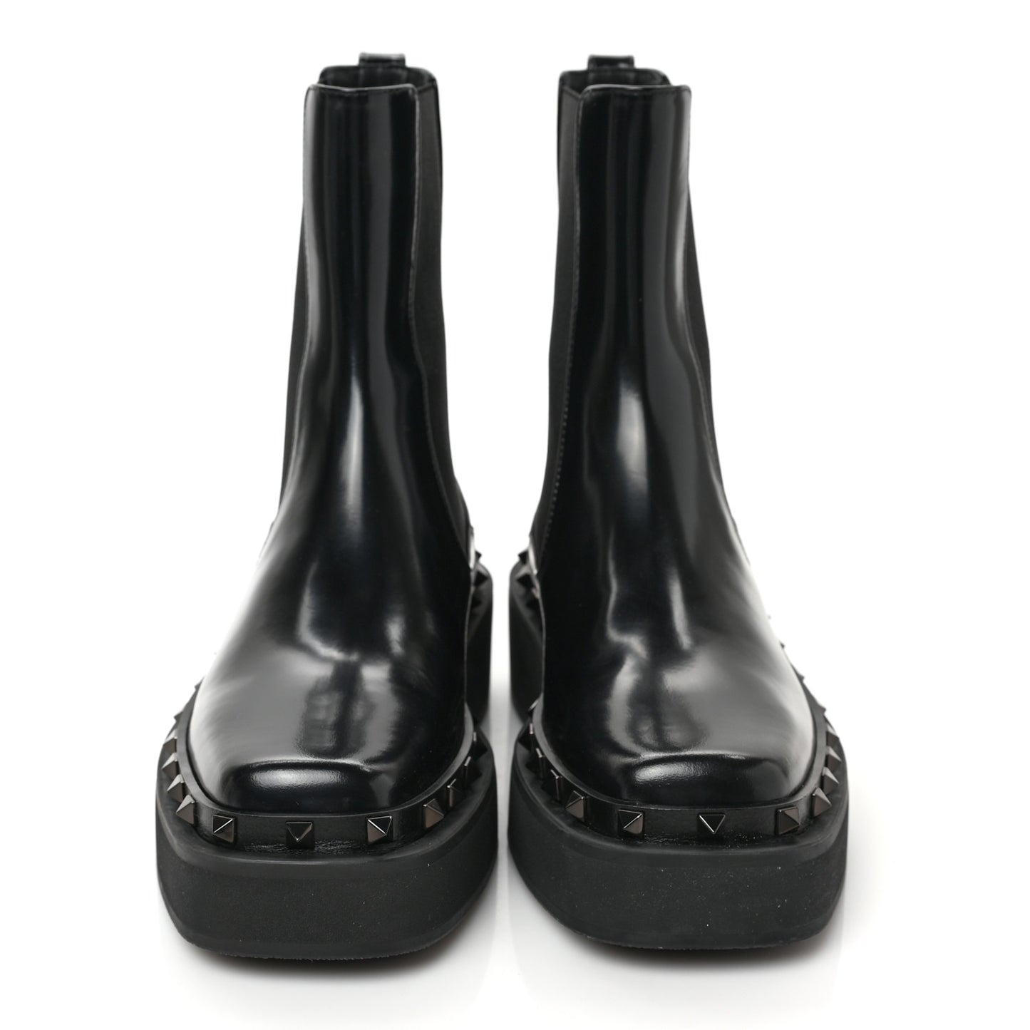 Calfskin Rockstud M-Way 30/50mm Beatle Boots 37.5 Black