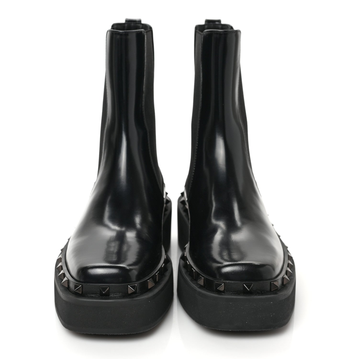 Valentino Garavani Calfskin Rockstud M-Way 30/50mm Beatle Boots 37.5 Black 2 of 7