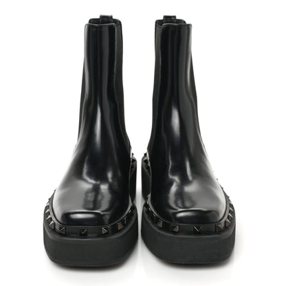 Valentino Garavani Calfskin Rockstud M-Way 30/50mm Beatle Boots 37.5 Black 2 of 7
