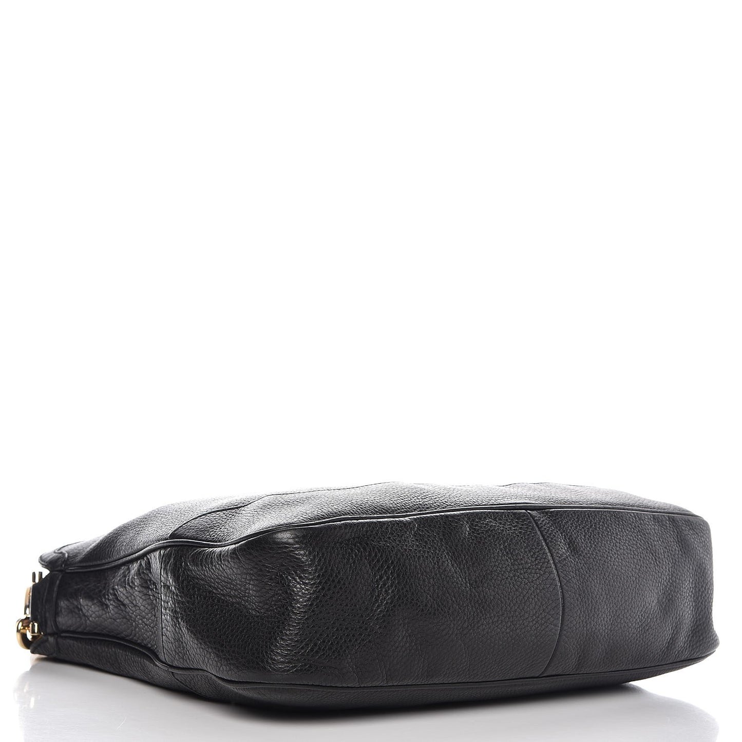 Pebbled Calfskin Medium Diana Bamboo Shoulder Bag Black