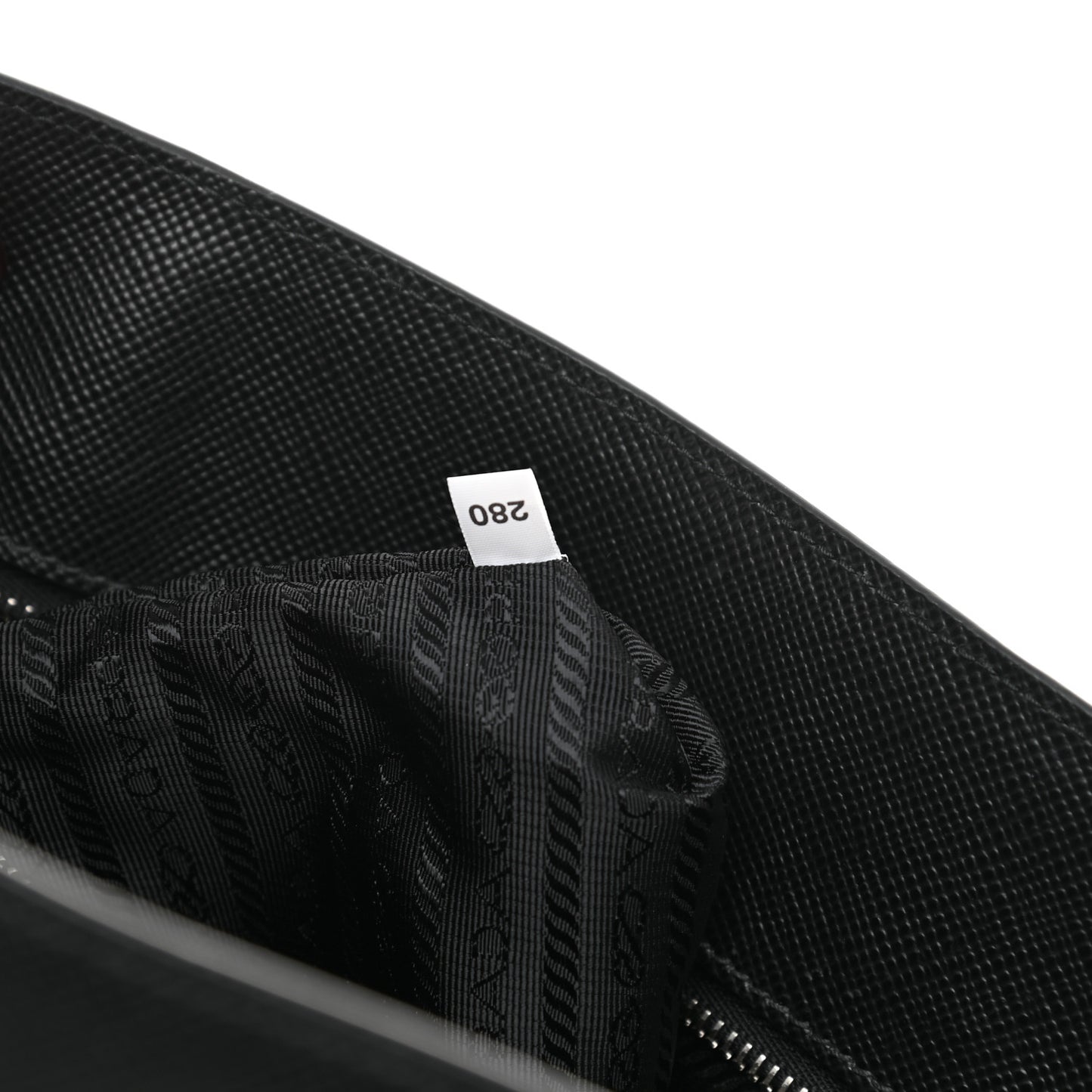 Saffiano Cuir Triangle Logo Embossed Vertical Tote Black