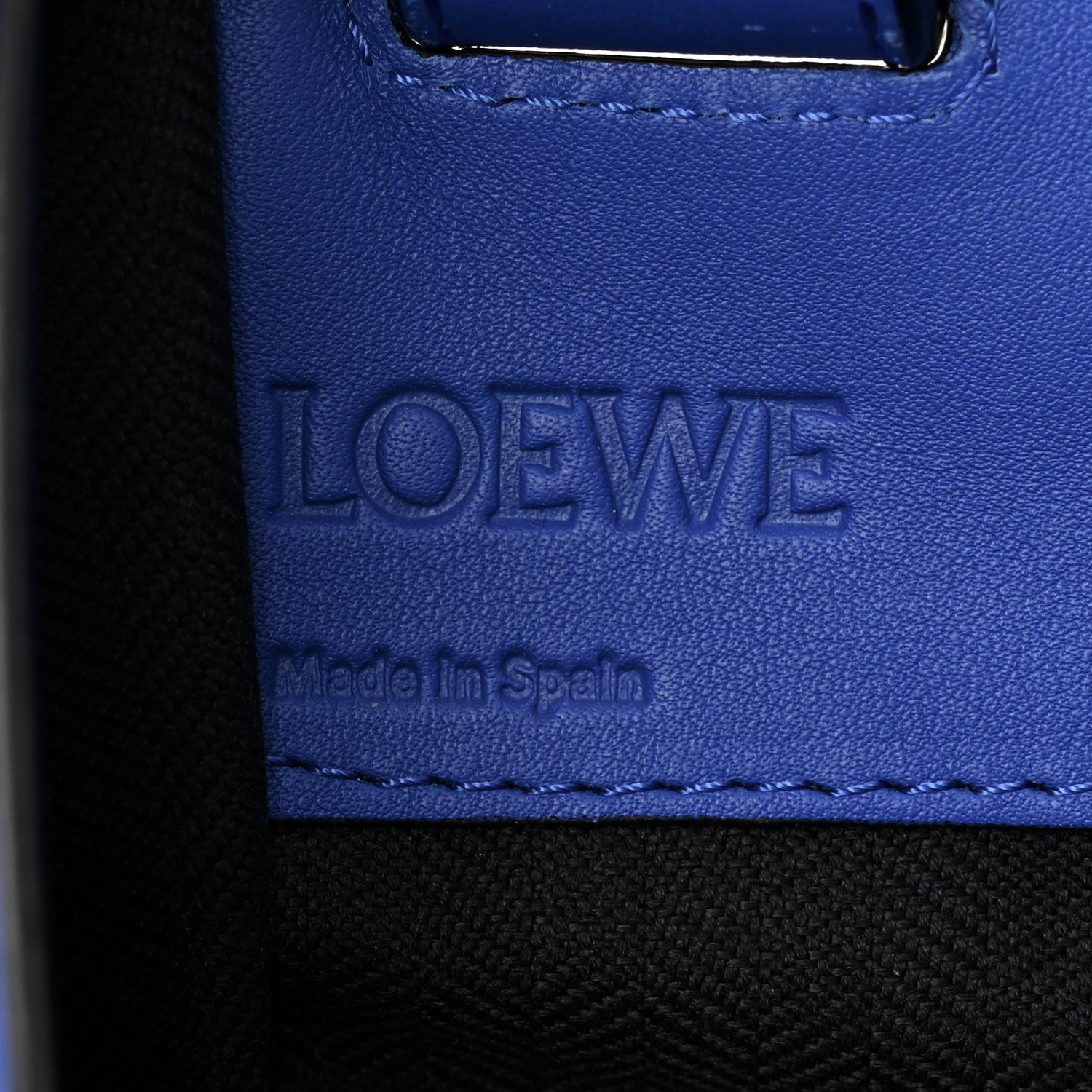 Loewe Calfskin Medium Hammock Shoulder Bag Electric Blue Black 6 of 13