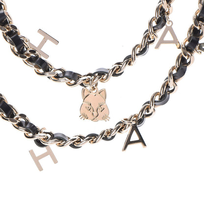 Chanel Lambskin CC Long Chain Necklace Black Gold 4 of 6