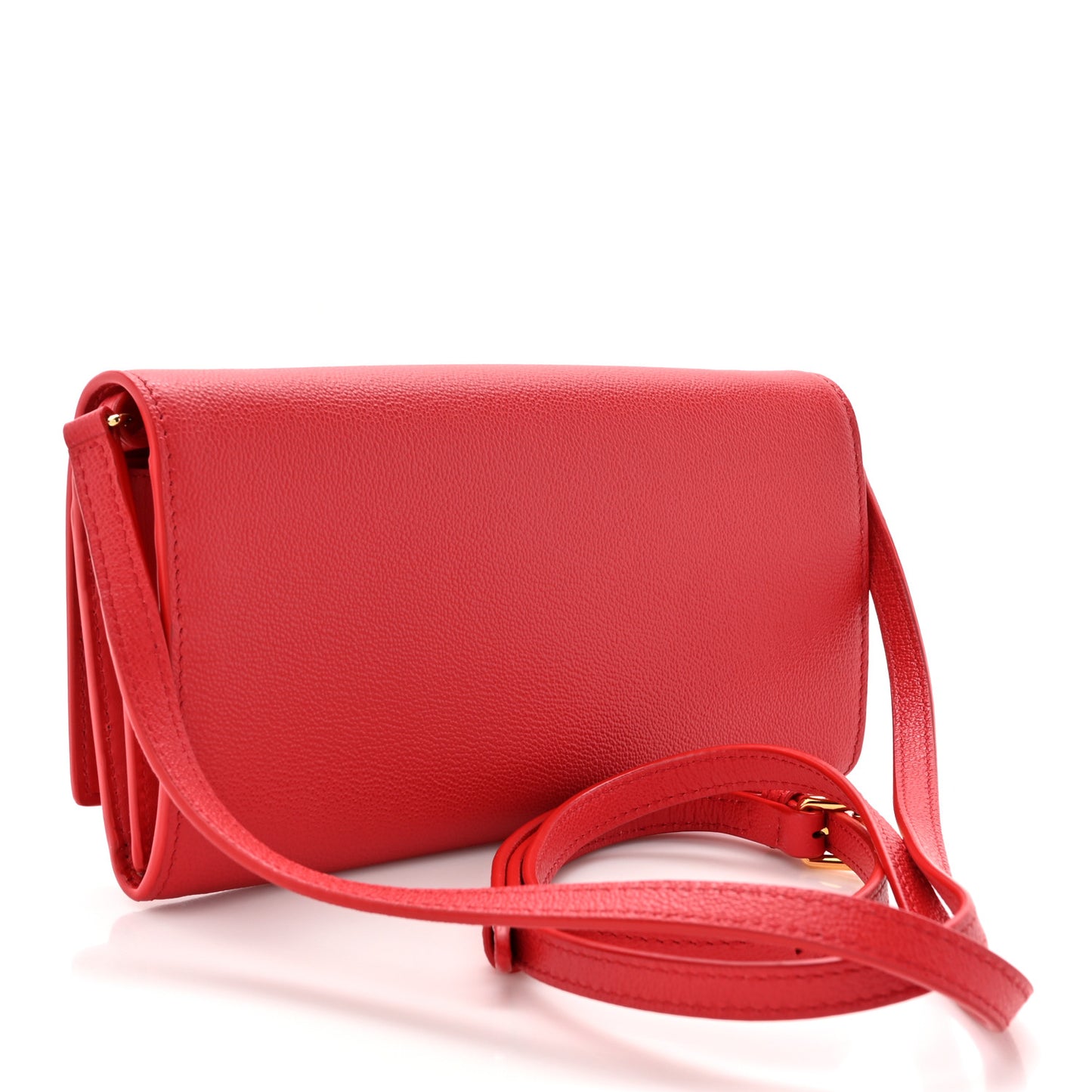 Calfskin Logo Hazelmere Wallet With Detachable Strap Red