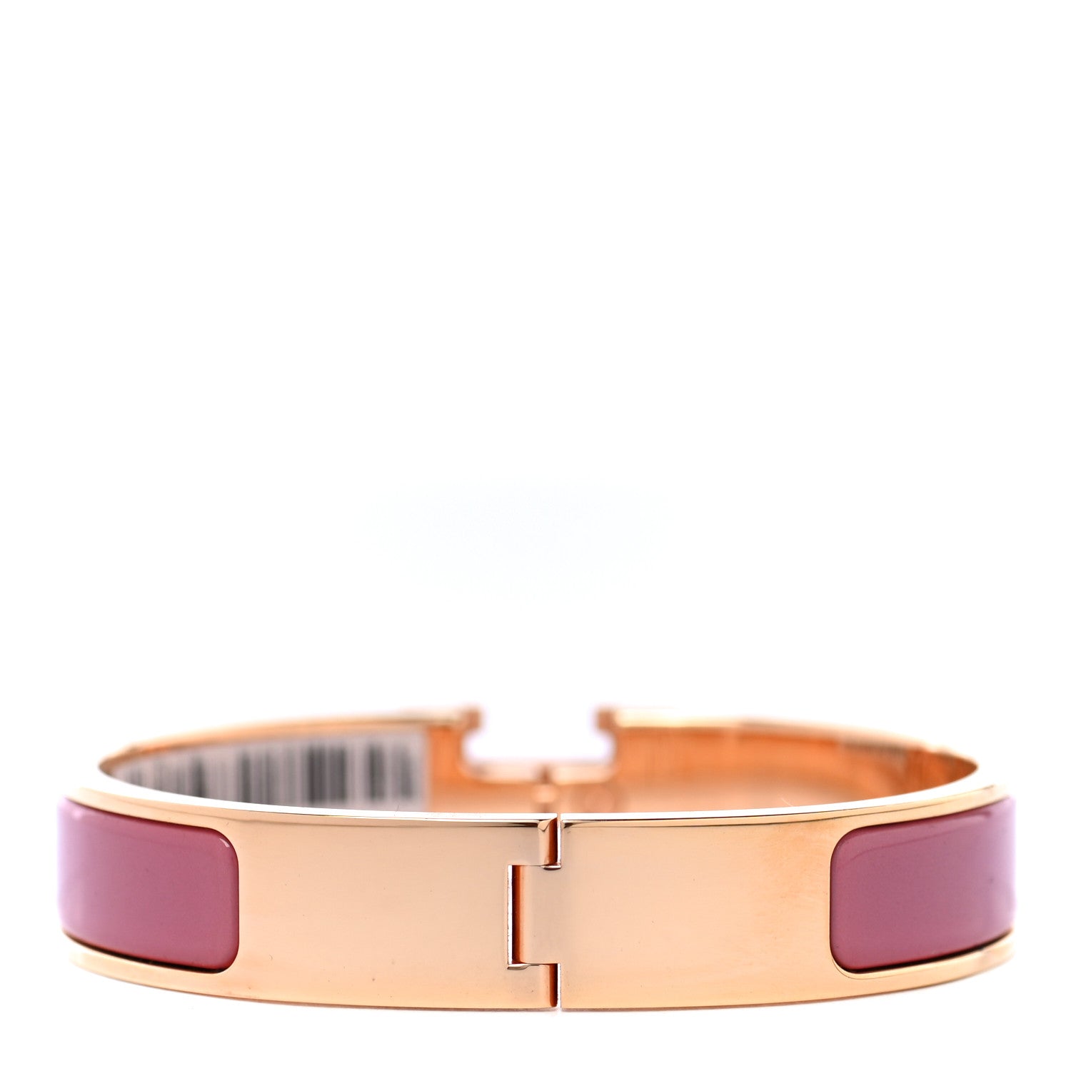 Hermes Enamel Narrow Clic Clac H Bracelet PM Rose Velours 3 of 5