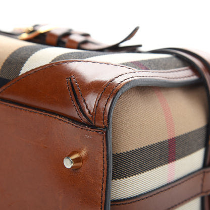 Burberry House Check Bridle Calfskin Medium Alchester Bowling Bag Dark Tan 11 of 17