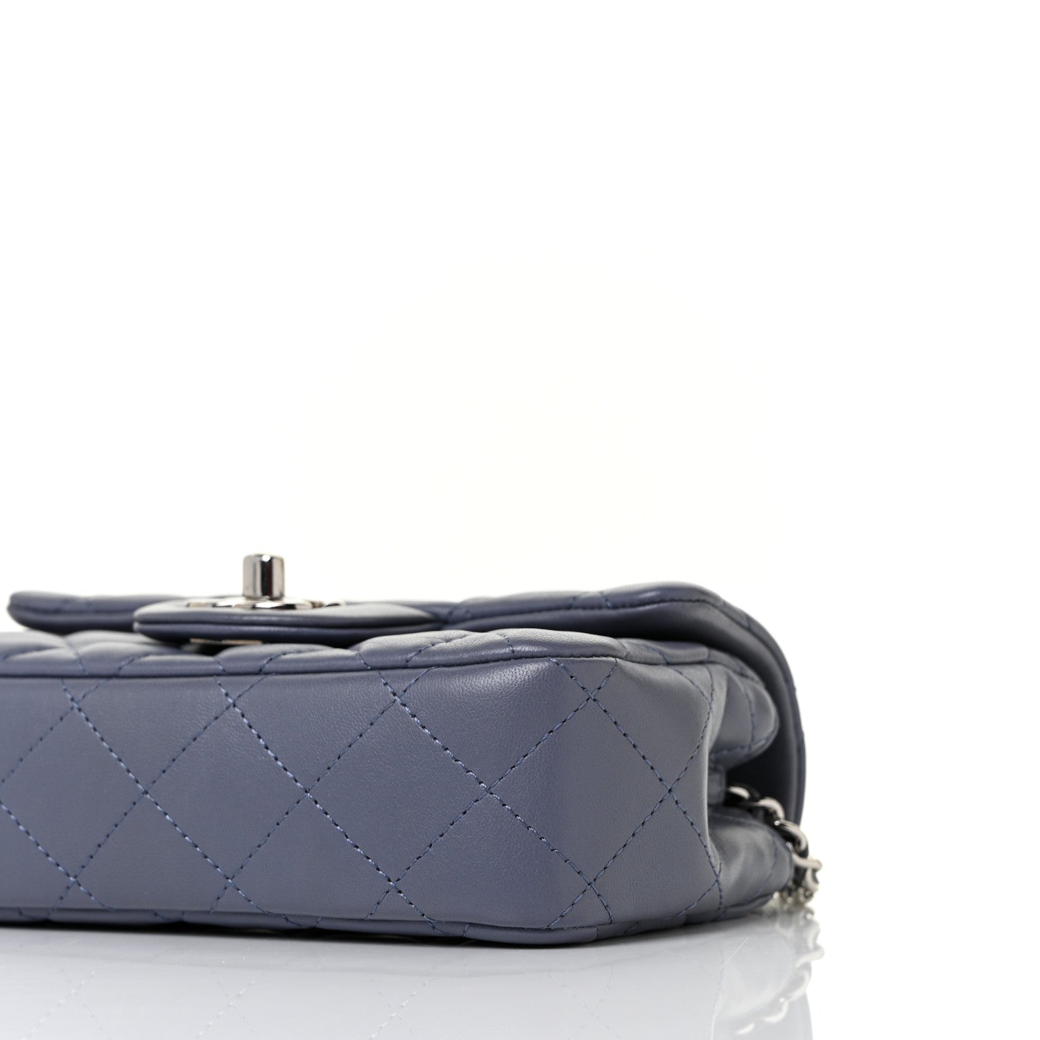 Chanel Lambskin Quilted Extra Mini Rectangular Flap Blue 9 of 9